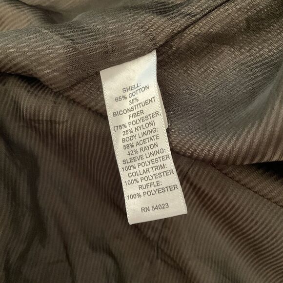 Banana Republic Women's Jacket Full Zip Front Ruffled Neck Bottom, Belt Loops, S - Picture 13 of 14